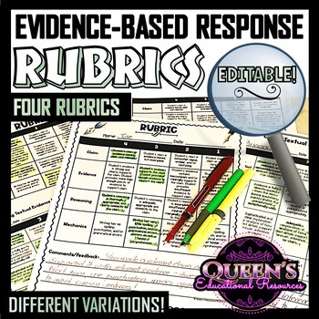 Preview of Evidence-based Response Rubrics, Citing Evidence Rubrics