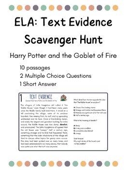 Preview of Text Evidence Scavenger Hunt - Task Cards | Middle School ELA