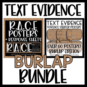 Preview of Text Evidence Sentence Starters and RACE Response Posters