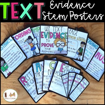 Preview of Text Evidence Sentence Stem Posters