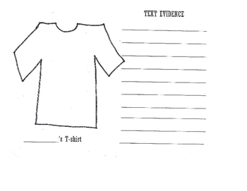 Preview of Text Evidence T-shirt activity