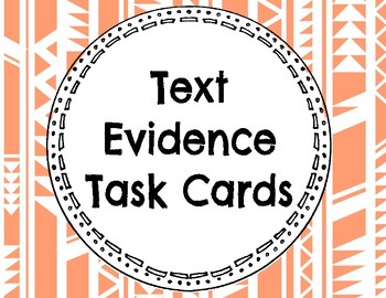 Preview of Text Evidence Task Cards