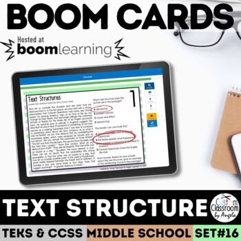 Preview of Text Structures Task Cards Digital Boom Cards