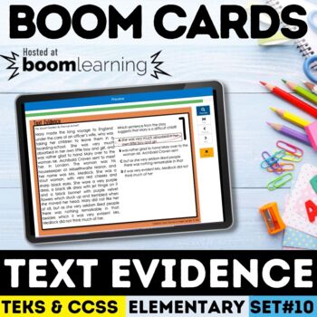Preview of Text Evidence Task Card Digital Boom Cards
