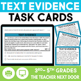 Text Evidence Task Cards - Text Evidence Activity Center G