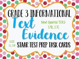 Reading STAAR Test Prep: Text Evidence Task Cards, Grade 3