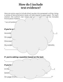 Text Evidence Transitions Sentence Starters Essay Writing Handout