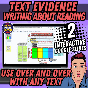 Preview of Text Evidence: Writing about Reading Digital Slides 