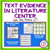 Text Evidence in Literature Activity or Center - CCSS RL.5.1