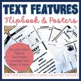 Text Features Activity Flip Book, Posters & Scavenger hunt