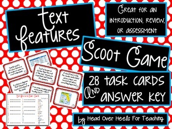 Preview of Text Feature Scoot {Task Cards}