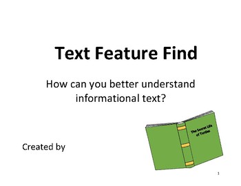 Preview of Text Feature Student Book