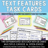 Nonfiction Text Feature Task Cards | Identifying & Interpr