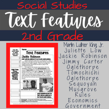 Preview of Georgia Historical Figures Review with Text Features