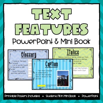Preview of Text Features PowerPoint and Mini Book