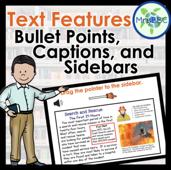 Preview of Text Features: Captions, Bullet Points, and Sidebars (AUDIO) Digital Boom Cards™
