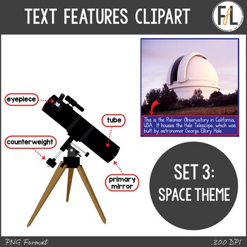 Preview of Text Features Clipart - Nonfiction, Informational Text - Set 3