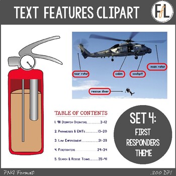 Preview of Text Features Clipart - Nonfiction, Informational Text - Set 4