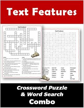 Preview of Text Features Crossword Puzzle & Word Search Combo