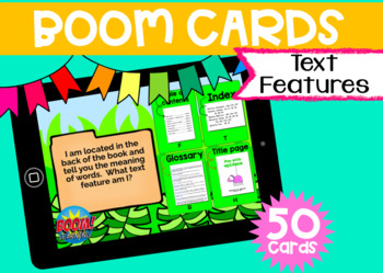 Preview of Text Features Detectives BOOM Cards - Distance Learning