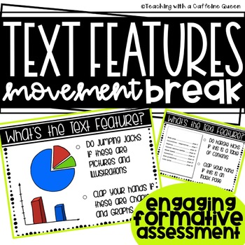 Preview of Text Features Movement Break Formative Assessment