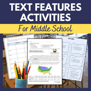Preview of Nonfiction Text Features Activities for Middle School