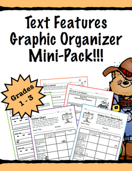 Preview of Text Features Graphic Organizers