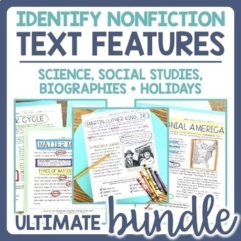Preview of Nonfiction Text Features - Reading Passages Worksheets - ULTIMATE BUNDLE!