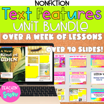 Preview of Text Features LESSONS Unit Bundle | Strategy Lessons | Digital and Posters