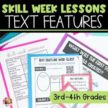 Preview of Text Features Lesson Plans with Activities