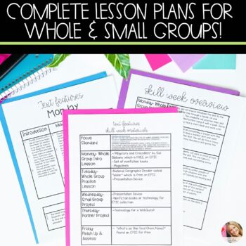 Text Features Lesson Plans with Activities by The Friendly Teacher