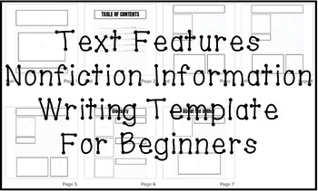Preview of Text Features - Nonficion Information Writing Template for Beginners