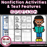 Text Features - Nonfiction Activities in SPANISH