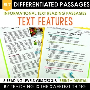 Preview of Text Features Passages - RI.7 - Print & Interactive Digital