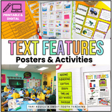 Nonfiction Text Features Scavenger Hunt, Posters, Center Activities, Worksheets+