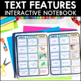 Text Features - Reading Interactive Notebook Pages