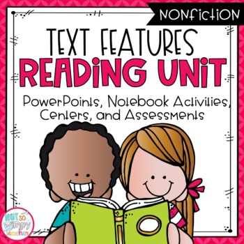 Preview of Text Features Reading Unit With Centers THIRD GRADE