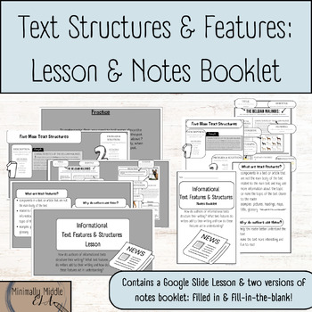 Preview of Text Features & Structures: Lesson & Notes Booklet