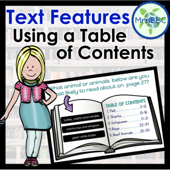 Preview of Text Features: Table of Contents (AUDIO) Digital Boom Cards™
