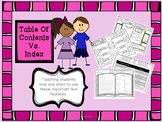 Text Features- Table of Contents vs. Index