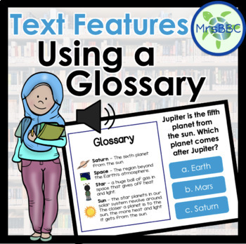 Preview of Text Features: Using a Glossary (with AUDIO) Digital Boom Cards™