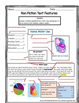 Preview of Text Features Worksheet