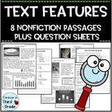 Text Features Worksheets | Nonfiction Passages | Print and