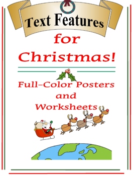 Preview of Text Features for Christmas Posters & Worksheet set