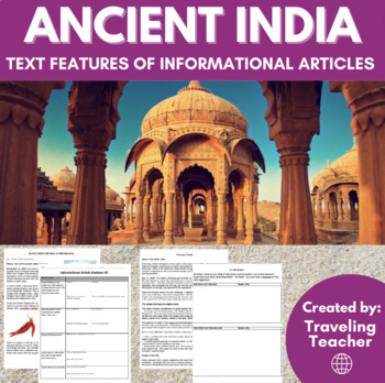 Preview of Text Features of Informational Articles About Modern Day India: Reading Passages
