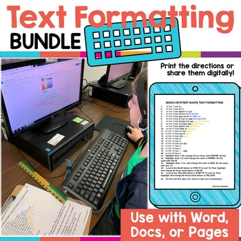 Preview of Text Formatting Printable Typing Activities for Word Processing | Docs Word