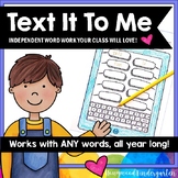 Text It To Me . Spelling or Sight Word Work for ANY Words 