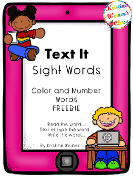 Preview of Text Me Sight Word {Color and Number Words Freebie}