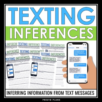 Preview of Inference Activities - Making Inferences in Text Messages Reading Assignments