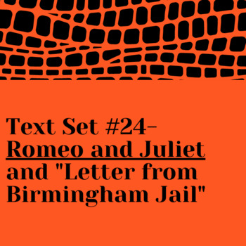 Preview of Text Set: Romeo & Juliet & "Letter From Birmingham Jail" ELA 9-10 (EDITABLE)